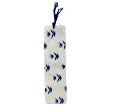 Handmade Printed White Rectangular Fabric Bookmark